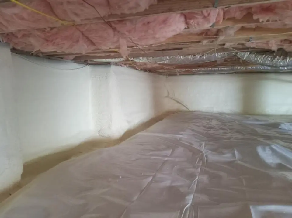 Crawl space encapsulation with closed-cell spray foam for Roof Leak Repair in Folcroft